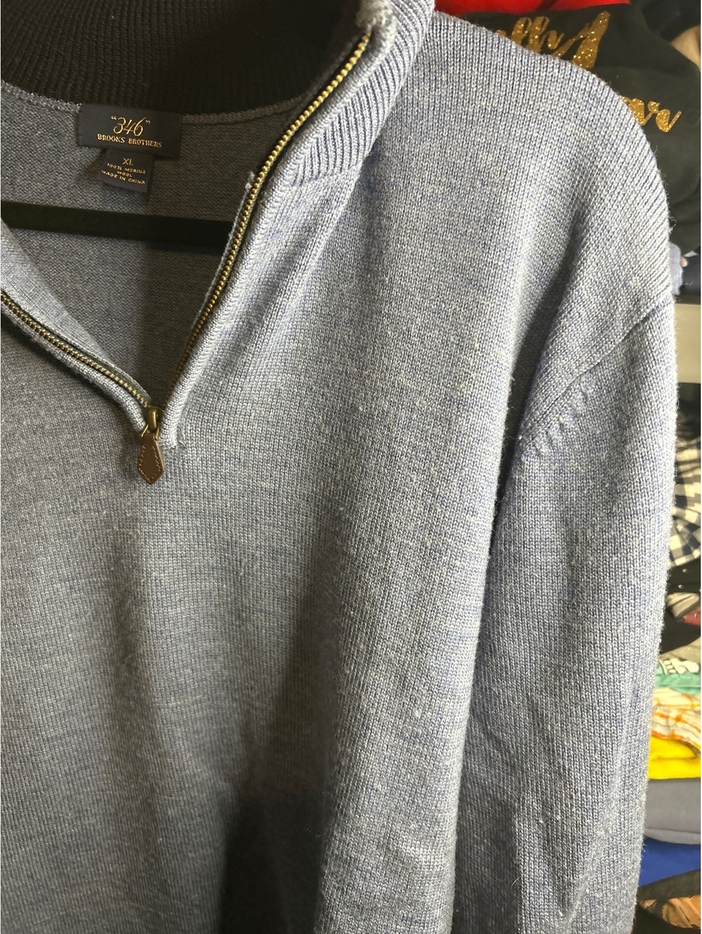 Brooks Brothers 346 XL Merino Wool Quarter Zip Sweater